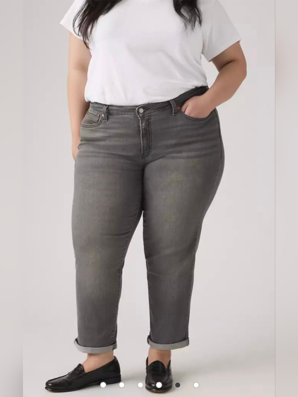 Levi's Boyfriend Stellar Stretch Jeans Gray Wash Plus Size 16W NWT